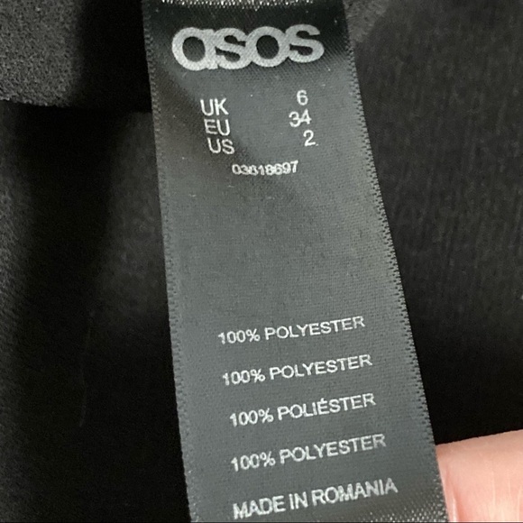 ASOS Surplice Black Romper with Sash Tie Belt   Size 2 - Picture 7 of 11